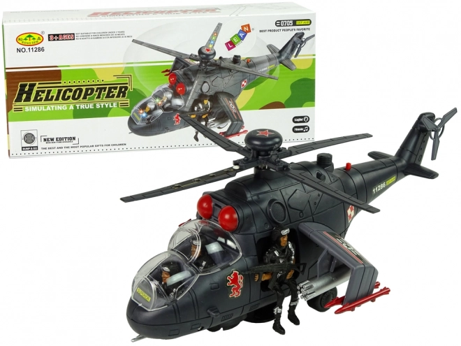 Helicopter with Huge Wings and Light Effects