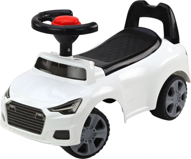 Safe ride with backrest and tip-over stop