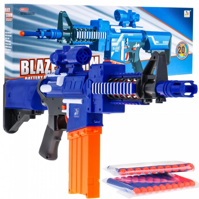Automatische kinder geweer 8+ Blaze Storm 20 lange schuimkogels + vizier