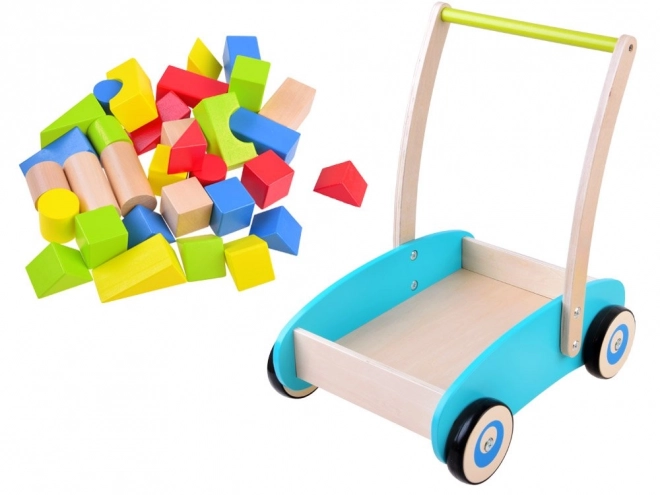 Wooden Walker with Blocks for Children