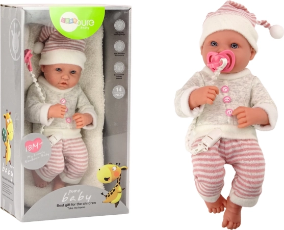 Baby Doll with Sweater, Hat, and Pacifier Pink