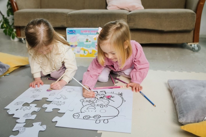 Dubbelzijdige puzzel Peppa Pig SUPER MAXI 24 stukjes