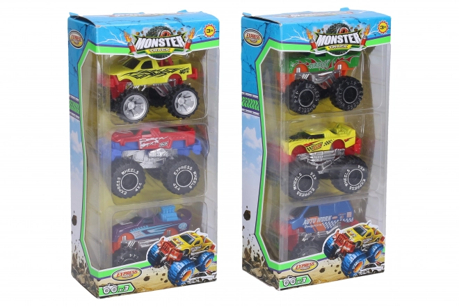Auta Monster Truck metalen 3 stuks 8 cm