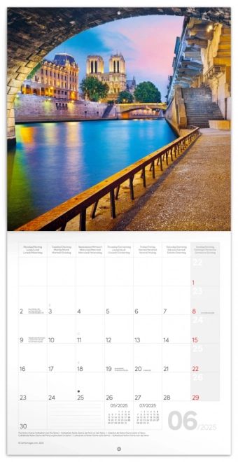 NOTIQUE Aantekeningenkalender Parijs 2025, 30 x 30 cm