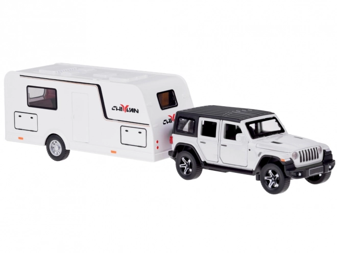 Auto voor vakantie terreinwagen en kampeerwagen met verlichting
