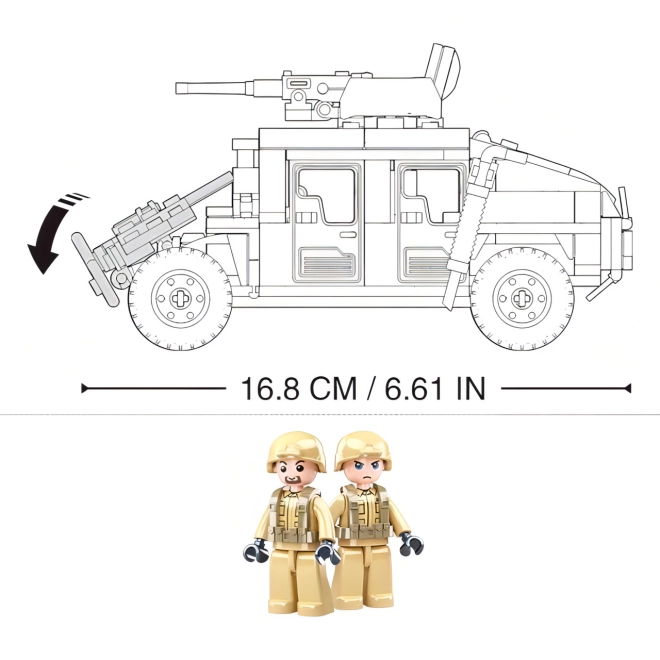 Two soldier figures and well-considered dimensions
