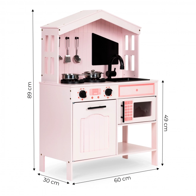 Houten kinderkeuken, oven, magnetronkookplaat, accessoires ECOTOYS