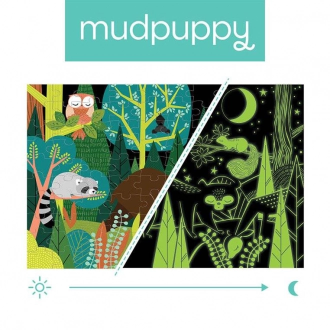 Mudpuppy - puzzel Schitterend in het Donker Boswereld 100 stukjes