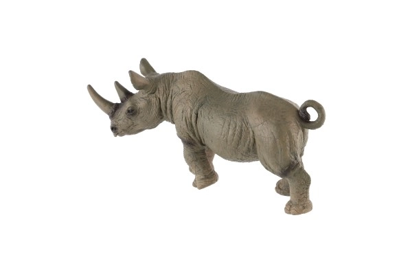 Neushoorn met twee hoorns van plastic 14 cm in zakje