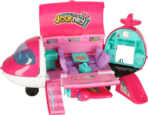 Doll Play Airplane 2-in-1 with Accessories Pink