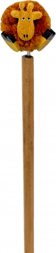 Crayon en bois avec pompon girafe
