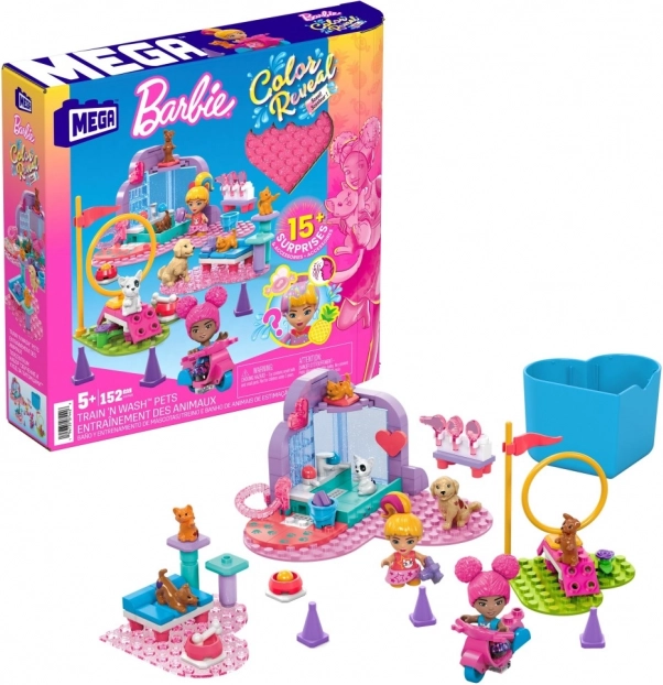 Bouwset MEGA Barbie Color Reveal - Training en verzorging van dieren