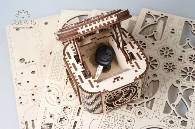 Ugears 3D houten mechanische puzzel Sieradendoosje