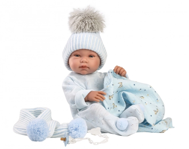 Llorens 84337 NIEUW GEBOREN JONGEN - realistische babypop met volledig vinyl lichaam - 43 cm