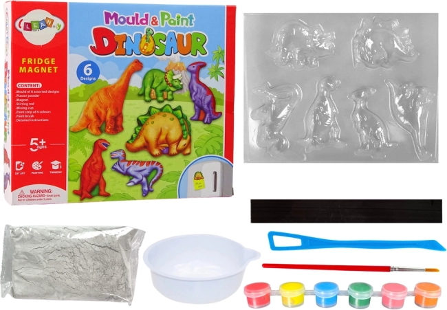 DIY Dinosaur Plaster Magnet Painting Set