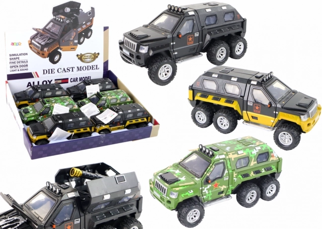 Terreinwagen met uitschuifbaar kanon met licht en geluid – 3 kleuren