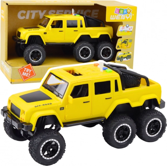 Terreinwagen Pickup met licht- en geluidseffecten met wrijving 6x6