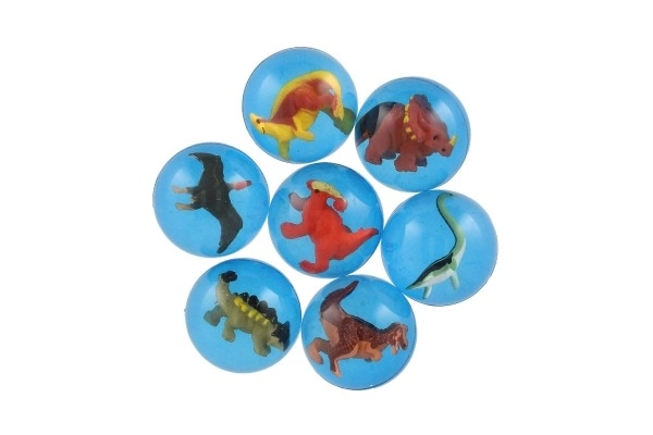 Stuiterbal met dinosaurus 4cm mix soorten 32st in pot