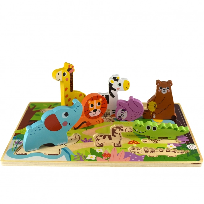 Houten puzzel ZOO Safari voor kinderen