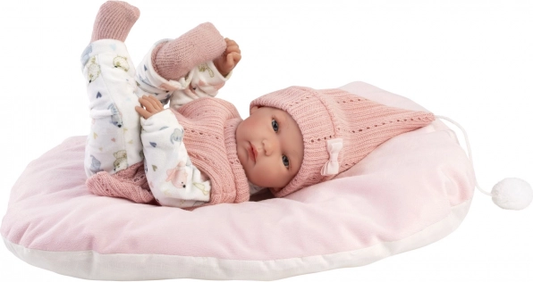 Realistische pop baby MEISJE met volledig vinyl lichaam 35 cm