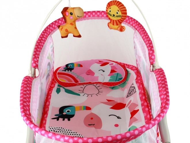 Multifunctioneel Kinderbed met Schommel 2in1 in Roze Kleur