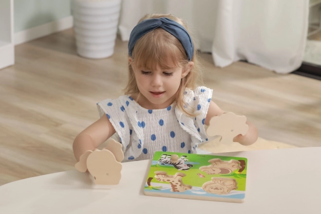 Houten inlegpuzzel - wilde dieren