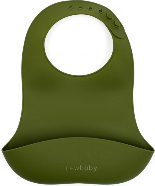 Silicone Bib New Baby Olive Green
