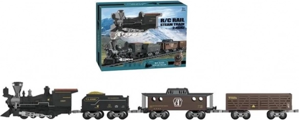 Coffret de train à piles avec lumière, son et fumée
