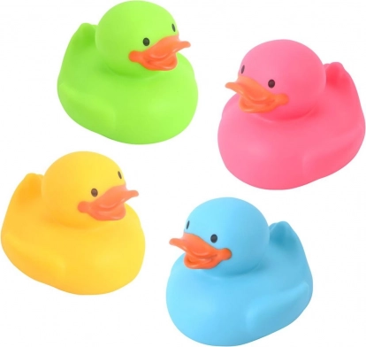 Rubber bath duckies 8 × 8 cm, 4 colors, 6m+