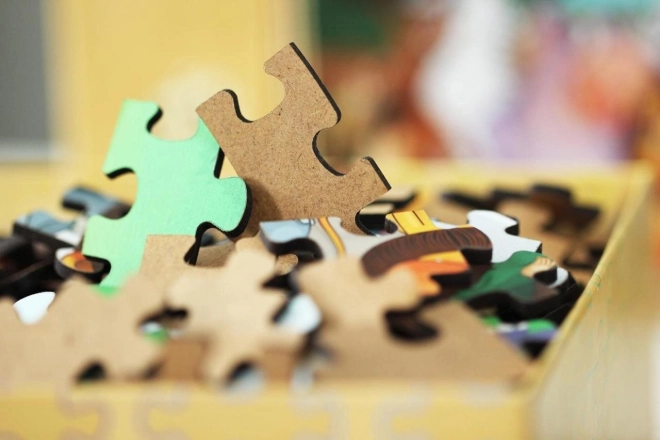 Houten puzzel kapitein olifant