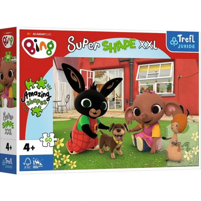 Puzzle 60 pièces XXL Super Shape amusement avec le chien, BING