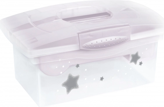 Reisebox mit Fach für Spielzeug, Medikamente, Kosmetik „Stars“, Weiß