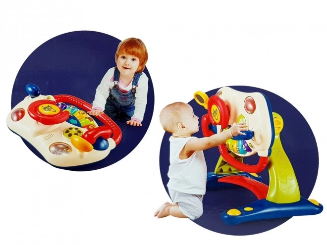 Interactieve loopwagen met stuur 3 in 1 voor baby's