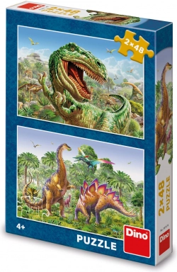 Puzzle DINO Dinosaur Duel 2×48 pieces