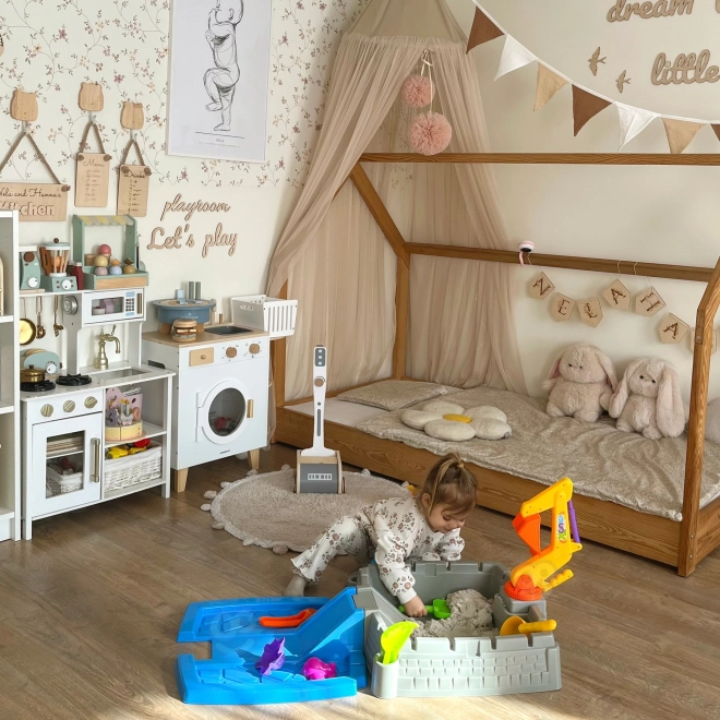 Draagbare zandbak WOOPIE Kasteel met 9 accessoires