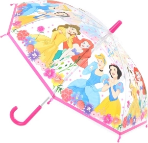 Manueller transparenter Regenschirm mit Prinzessinnenmotiv