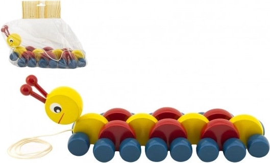 Colorful Wooden Pull-along Caterpillar 27 cm