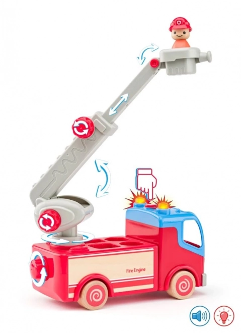 Fire Truck with Rotating Ladder Woody