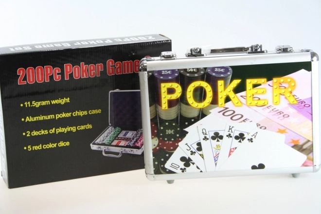 Set de poker dans une mallette