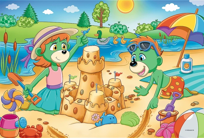 Puzzle La famille Treflik 100 pièces La journée des Treflik Trefl