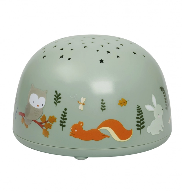 A Little Lovely Company Lampe mit Projektor – Freunde aus dem Wald