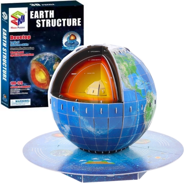Puzzel 3D Educatief Planeet Aarde Aardkern 50 stukjes