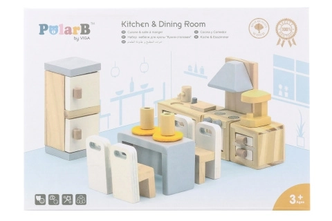 Houten keuken en eetkamer
