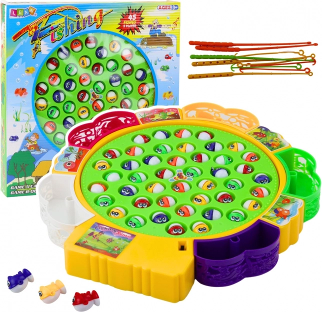 Family Skill Game Fishing - 45 Fish, 5 Rods