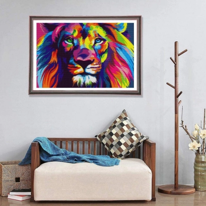 Set voor diamant schilderen - regenboog leeuw