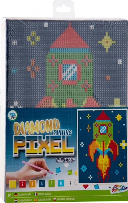 Grafix Diamantmalerei Rakete 15x20 cm