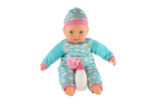 Poppenbaby 40cm zacht lichaam met flesje en fopspeen in doos 41x19x12,5cm
