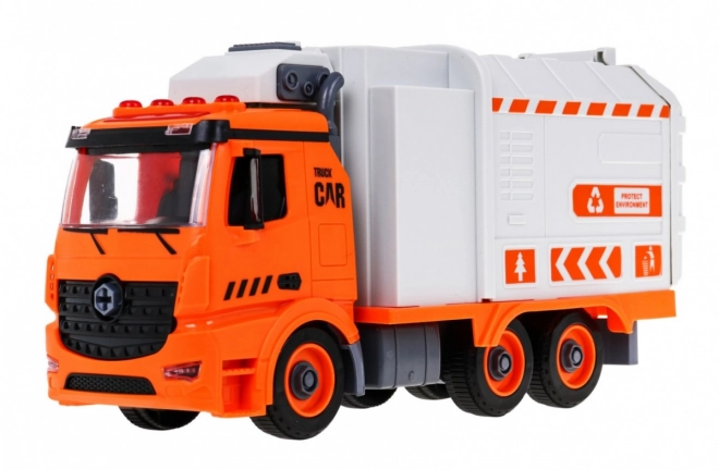 Interactieve vuilniswagen voor kinderen 3+ Leert over ecologie + 4 containers + afvalkaart