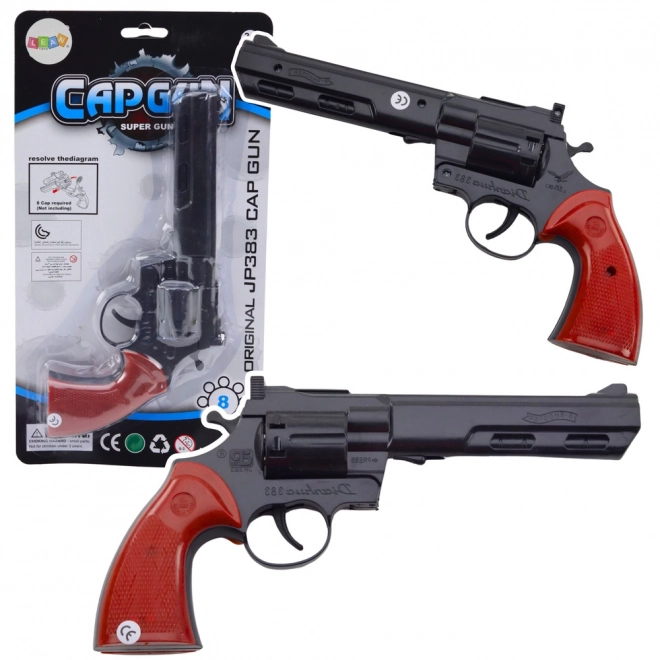 Kinderen revolver voor caps geluid zwart