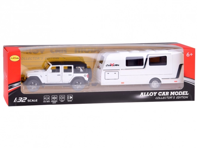 Auto voor vakantie terreinwagen en kampeerwagen met verlichting